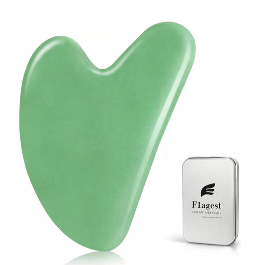 Gua Sha Facial Tool - Jade Stone Massager for Spa Acupuncture Therapy - Heart Shape Guasha for Face | Face Massage Tool, Naturally Cooling, Heart-Shaped, Jawline Sculptor, Face, Neck & Body, Ideal Daily Skincare Gift