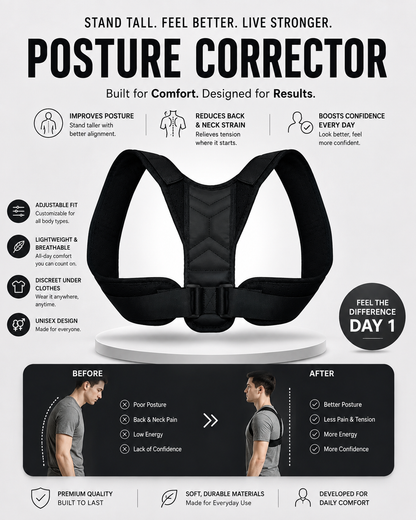 HALRO™ Adjustable Posture Corrector Belt – Back & Shoulder Support for Men & Women