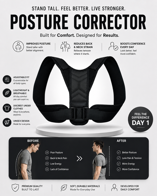 HALRO™ Adjustable Posture Corrector Belt – Back & Shoulder Support for Men & Women